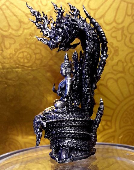 พระนาคปรก เนื้อเงินรมดำ สวยงามมาก รูปที่ 7