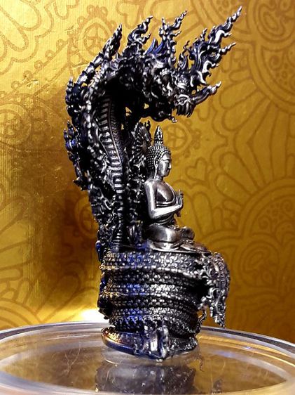 พระนาคปรก เนื้อเงินรมดำ สวยงามมาก รูปที่ 8
