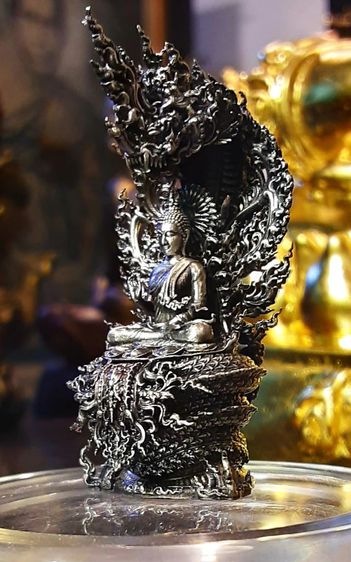 พระนาคปรก เนื้อเงินรมดำ สวยงามมาก รูปที่ 14