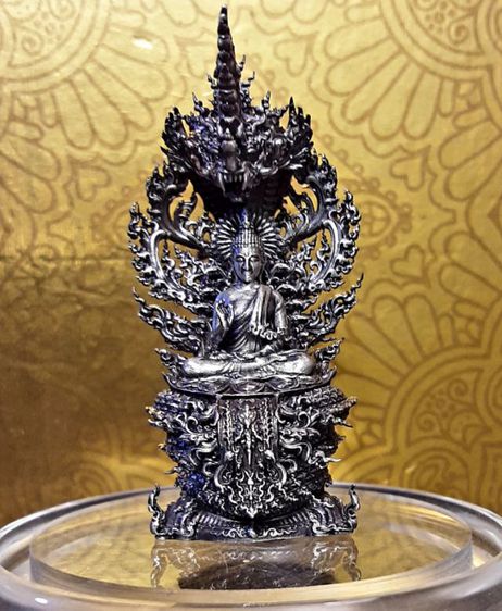 พระนาคปรก เนื้อเงินรมดำ สวยงามมาก รูปที่ 18