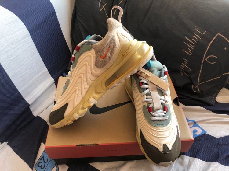 รองเท้า Nike Air Max 270 React ENG Travis Scott Cactus Trails ไซส์ US8 ของแท้ มือหนึ่ง รูปที่ 3