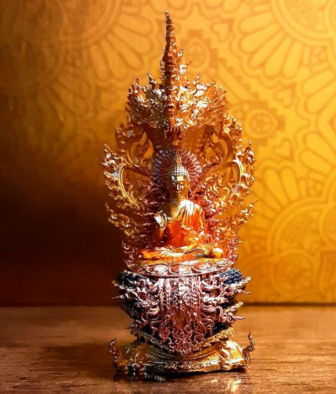 พระนาคปรก เนื้อบรอนซ์ สูง4.5เซ็นต์  รูปที่ 5