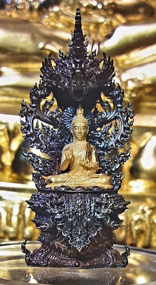 พระนาคปรก เนื้อบรอนซ์ สูง4.5เซ็นต์ ลงยาสวยงาม รูปที่ 12