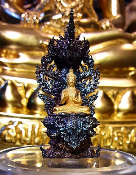 พระนาคปรก เนื้อบรอนซ์ สูง4.5เซ็นต์ ลงยาสวยงาม รูปที่ 13