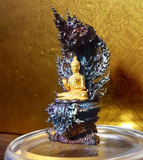 พระนาคปรก เนื้อบรอนซ์ สูง4.5เซ็นต์ ลงยาสวยงาม รูปที่ 6