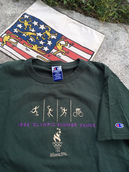 Champion วินเทจเสื้อยืดลายOlympic Atlanta 1996 รูปที่ 3