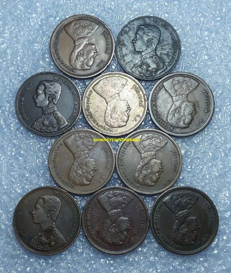 เหรียญทองแดง ร.5 หลังพระสยามเทวาธิราช 
หนึ่งอัฐ รวม 10 เหรียญ ครบชุด รูปที่ 5