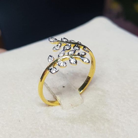 แหวนทอง แหวนใบมะกอกเกี่ยวทรัพย์ทอง 9k รูปที่ 3