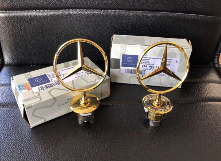 Logo ดาว Benz สีทอง ฝากระโปรงหน้า มี 2 แบบ W124 W202 W210 W203 W211 W204 W140 W220 W212 W221 W213 W222 หรือ แต่งบ้าน รูปที่ 3