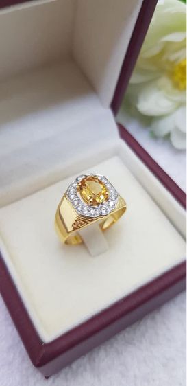 แหวนทอง แหวนเม็ดยอดพลอยแท้ แฟนซีแซฟไฟร์ สั่งได้ทุกสี ตัวเรือนทอง 9k รูปที่ 4