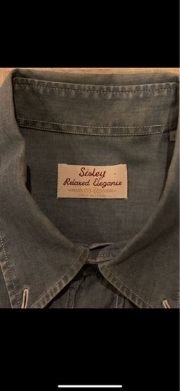 Sisley chambray shirt made in Italy  รูปที่ 4