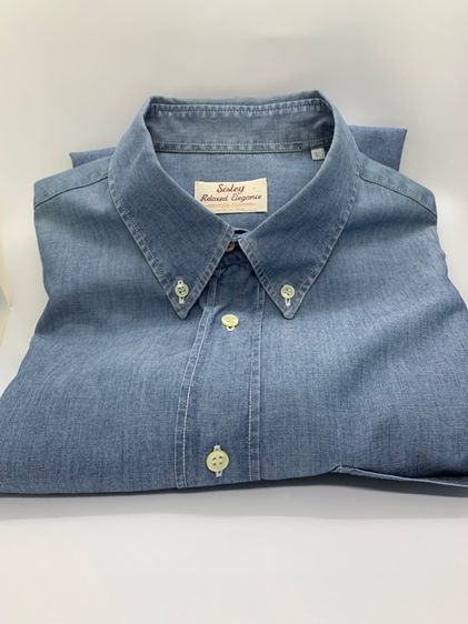 Sisley chambray shirt made in Italy  รูปที่ 3