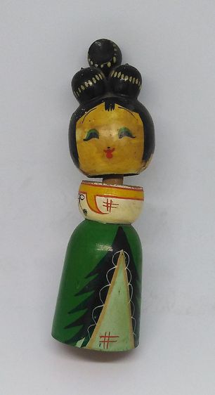 ตุ๊กตาไม้ เก่า ญี่ปุ่น Vintage kokeshi งานไม้ รูปที่ 4