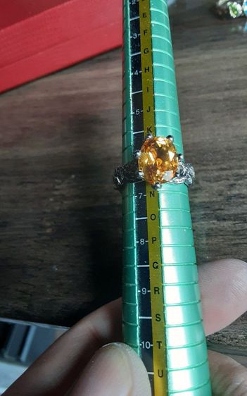 แหวนเงินแท้ พลอยเม็ดใหญ่สีเหลืองซิทริน สวยสะอาด น่าสะสม รูปที่ 3