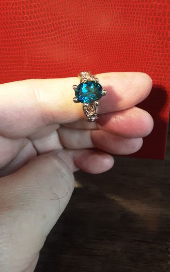 แหวนเงิน พลอยลอนดอนบลูโทปาส สวยงามมาก ออกแบบเก๋ รูปที่ 18