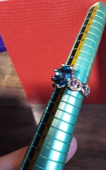 แหวนเงิน พลอยลอนดอนบลูโทปาส สวยงามมาก ออกแบบเก๋ รูปที่ 6