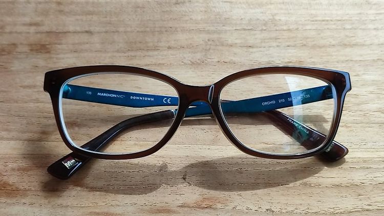 Marchon NYC Downtown 210 Cat Eye Eyeglasses Frames size 52 16 135 mm กรอบแว่นของแท้มือสอง ทรงสวยๆ งานดีไซน์สวยๆครับ เลนส์ติดค่าสายตาเอาไปเปล รูปที่ 5