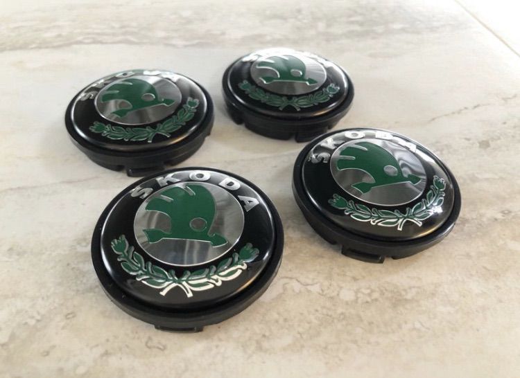 ฝาล้อ Skoda Octavia หน้ากว้าง 56 และ 60 มิล 1 ชุด  4 อัน มี 2 แบบ สีเขียว กับสีดำ รูปที่ 2