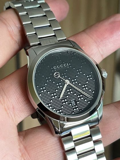 GUCCI G-TIMELESS Black Dial Quartz Watch Stainless Steel YA126460 รูปที่ 10