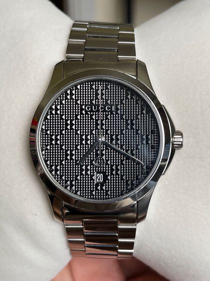 GUCCI G-TIMELESS Black Dial Quartz Watch Stainless Steel YA126460 รูปที่ 7