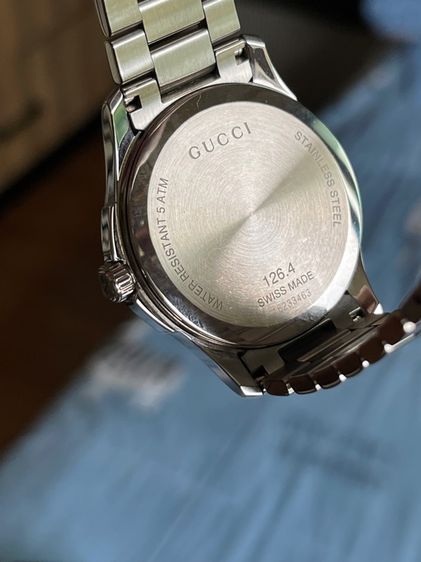 GUCCI G-TIMELESS Black Dial Quartz Watch Stainless Steel YA126460 รูปที่ 14