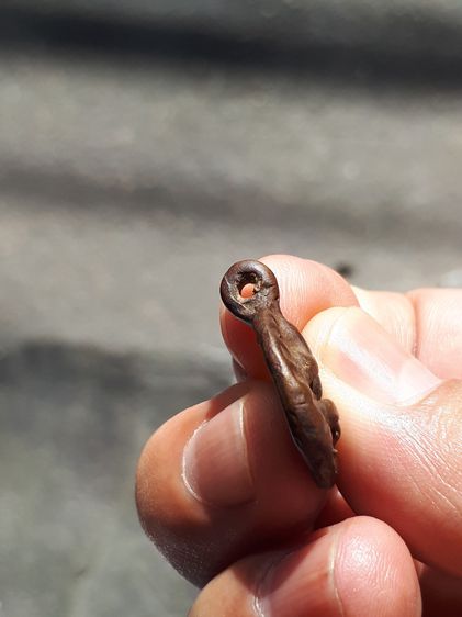 พระปิดตา หลังยันต์ใบพัด หูขวาง หลวงปู่ศุข วัดปากคลองมะขามเฒ่า จ.ชัยนาท เนื้อทองผสม มีเกล็ดกระดี่ เก่าแท้ แปลก หายาก  รูปที่ 4