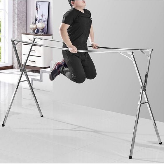 ราวตากผ้าสแตนเลส  แบบเหลี่ยมและแบบเหลี่ยม   ตัวX พับได้ ความยาว 160cm รับน้ำหนักได้200 กก ราวตากผ้า รูปที่ 4