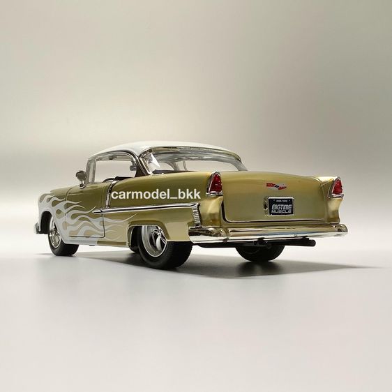 Model Car โมเดลรถเหล็ก Chevrolet Bel Air ปี 1955 แบรนด์ Jada ขนาด 1 ต่อ 24 Big Time Muscle โมเดลรถเชฟวี่ เบลแอร์ ลายไฟ CarModelBKK รูปที่ 3