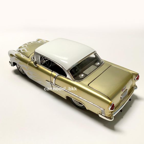 Model Car โมเดลรถเหล็ก Chevrolet Bel Air ปี 1955 แบรนด์ Jada ขนาด 1 ต่อ 24 Big Time Muscle โมเดลรถเชฟวี่ เบลแอร์ ลายไฟ CarModelBKK รูปที่ 6