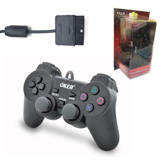 OKER จอยเกมส์ เพลย์ทู Gaming Joystick for Playstaion รุ่น PSII-709 สีดำ