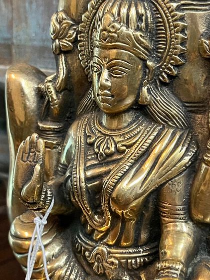 พระแม่ลักษมีทองเหลือง Lakshmi brass statue รูปที่ 3