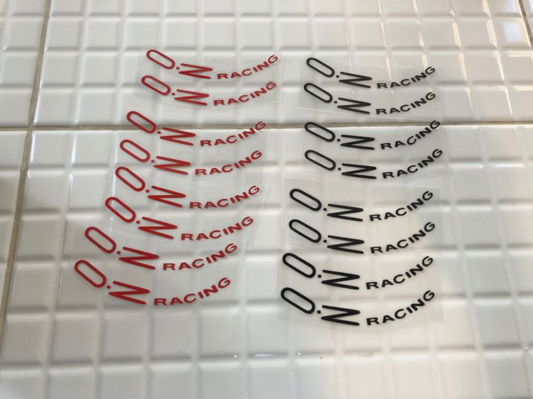 ชุดแต่ง สติ๊กเกอร์ ล้อ OZ มีสีดำ และ สีแดง ตัวอักษรแยกกันเป็นชิ้น รูปที่ 3