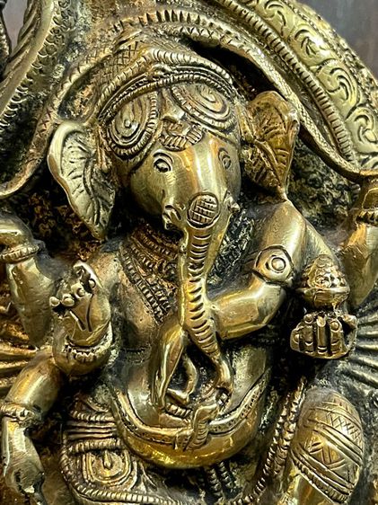 พระพิฆเนศทองเหลือง Ganesh brass statue รูปที่ 4