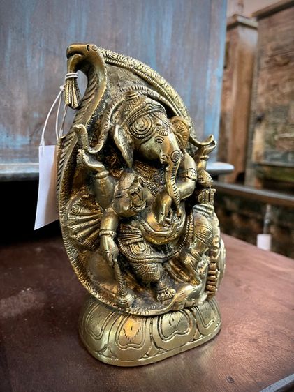 พระพิฆเนศทองเหลือง Ganesh brass statue รูปที่ 2