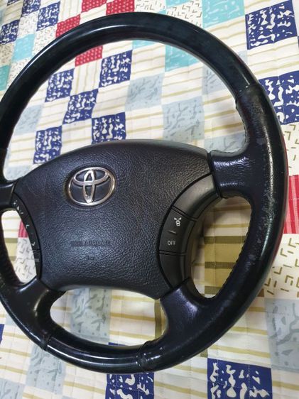 พวงมาลัยหนังแท้ลายไม้มี airbag พร้อมสวิตช์ควบคุมเครื่องเสียง ถอดญี่ปุ่น Toyota Vigo Fortuner Camry รูปที่ 5