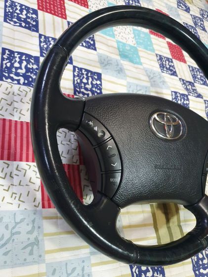 พวงมาลัยหนังแท้ลายไม้มี airbag พร้อมสวิตช์ควบคุมเครื่องเสียง ถอดญี่ปุ่น Toyota Vigo Fortuner Camry รูปที่ 4