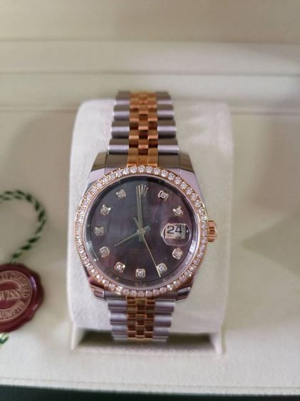 นาฬิกา Rolex Datejust Black Pearl หน้ามุกดำ Original เพชรใน ขอบเพชรนอกสวิส รูปที่ 2