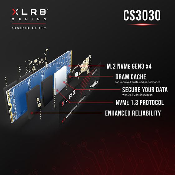 PNY SSD XLR8 CS3030 ขนาด 2TB M.2 2280 PCIE GEN 3X4 NVME ใหม่ยกกล่อง รูปที่ 2