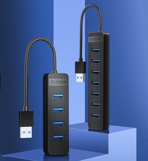 สายเคเบิลและตัวแปลง ORICO USB 3.0 HUB มีแบบ 4 หรือ 7 Ports USB-A Port Black Model TWU3 อายุ 1 เดือน ไร้รอย