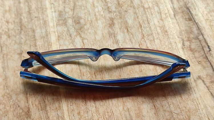 CALVIN KLEIN 5568 200  Size 49-17-135 Brown Blue Crystal Eyeglasses Frame กรอบแว่นตาของแท้มือสอง ทรงสวย สีสวย ทูโทน  รูปที่ 8