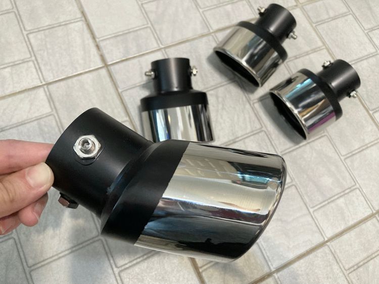 ปลายท่อไอเสีย Stainless Chrome รุ่นข้อต่อยก ปลายปิด กรองตาข่ายด้านใน 4 ท่อ รูปที่ 5