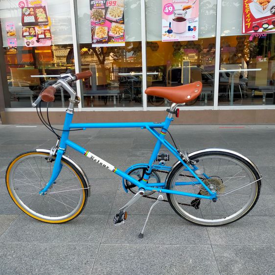 รายละเอียดสินค้า จักรยานมินิทัวร์ริ่ง แนววินเทจ  มือสอง จากญี่ปุ่น สวย สภาพดีเฟรมเหล็ก Hiten สีฟ้า บังโคลน สแตนเลส เกียร์ชิมาโน 7 สปีด ยางนอ รูปที่ 2