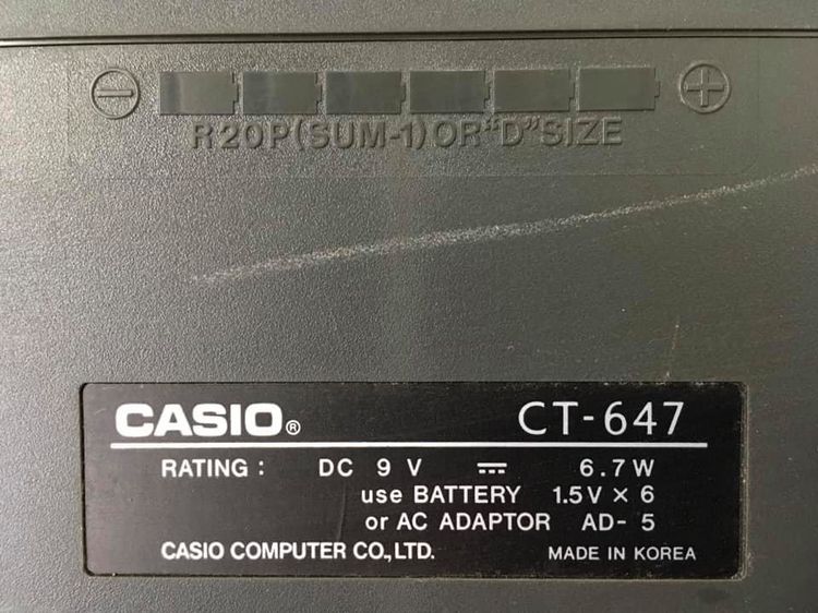 รหัสสินค้า KBX170 คีย์บอร์ด CASIO CT-647 (สินค้าไม่พร้อมใช้งาน ต้องซ่อม) รูปที่ 13