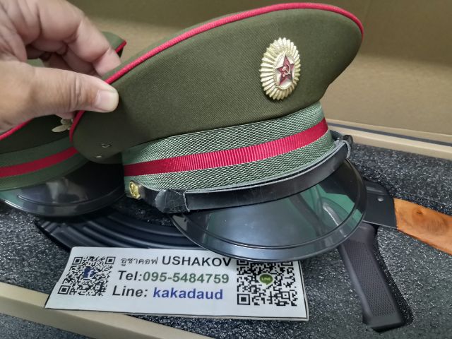 หมวก USSR  โซเวียตรัสเซีย  พร้อมตราสัญลักษณ์ (โลหะ) ตรากองทัพโซเวียตรัสเซีย ค้อนเคียว USSR  รูปที่ 10