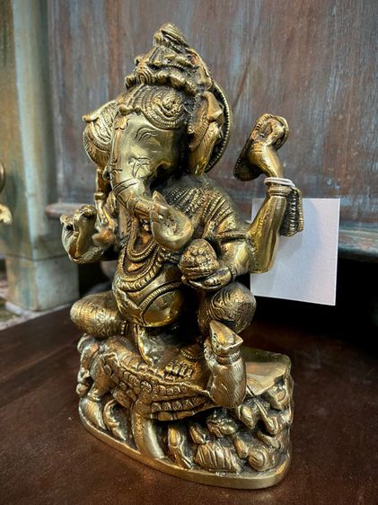 พระพิฆเนศทองเหลือง Ganesh brass statue รูปที่ 3