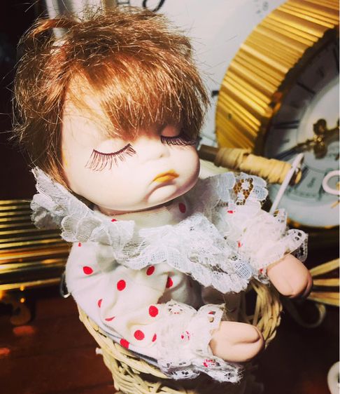 Vintage baby girl music box Design Japan 🇯🇵 หน้ากระเบื้อง มือกระเบื้องเซรามิกสวยงามสมบูรณ์คู่กัน🛋 รูปที่ 3