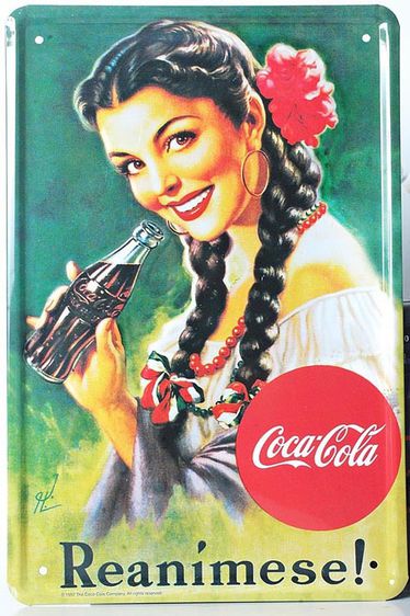 แผ่่นป้ายสังกะสี ชนาด 8x12 นิ้ว  รูปโฆษณา เครื่องดื่ม COKE รูปที่ 2