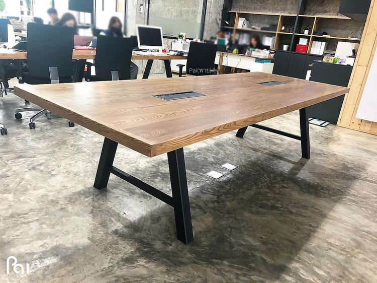 โต๊ะประชุม โต๊ะ Co working ไม้จริงสไตล์โมเดิร์น สั่งทำใหม่ได้ รูปที่ 2
