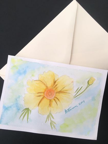 การ์ดบอกรัก การ์ดอวยพร ภาพวาดสีน้ำภาพดอกไม้ พร้อมซองใส่การ์ด ขนาด10.5 x 14.8 ซม.มีให้เลือก 8 ภาพ Greeting Card C324-C331 รูปที่ 4