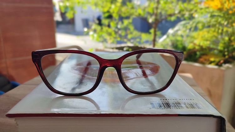 Calvin Klein CK5958 607 made in Italy Designer Eyeglasses 52-17-135mm Wine Color FRAME กรอบแว่นของแท้มือสอง ทรงสวยๆ เลนส์ติดค่าสายตาจากเข้าข รูปที่ 5